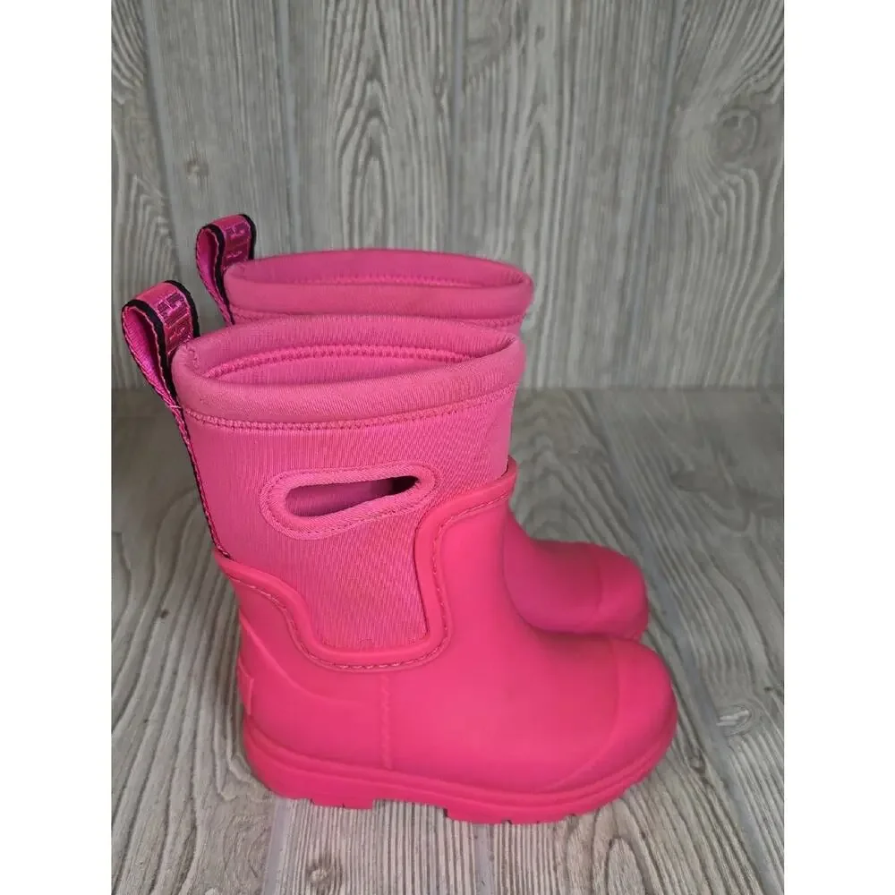 UGG Droplet Mid Waterproof Taffy Pink Rain Boots Kids Toddler Size  8
